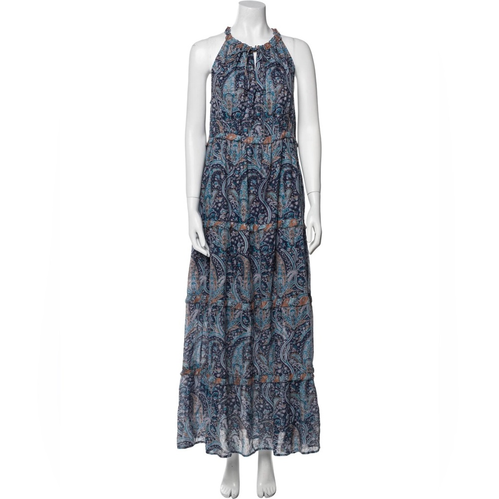 Caroline Constas Tiered Maxi Dress, Size Small - Paisley Blue NWT